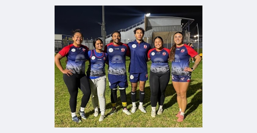 LA Roosters Test debutants Maiah Alofaituli, Sydney-Rae Pua, Shingirai Hlanguyo, Esteban Tupuola, Afiogatagomailelagi Atene Tone and Terree Okabe.