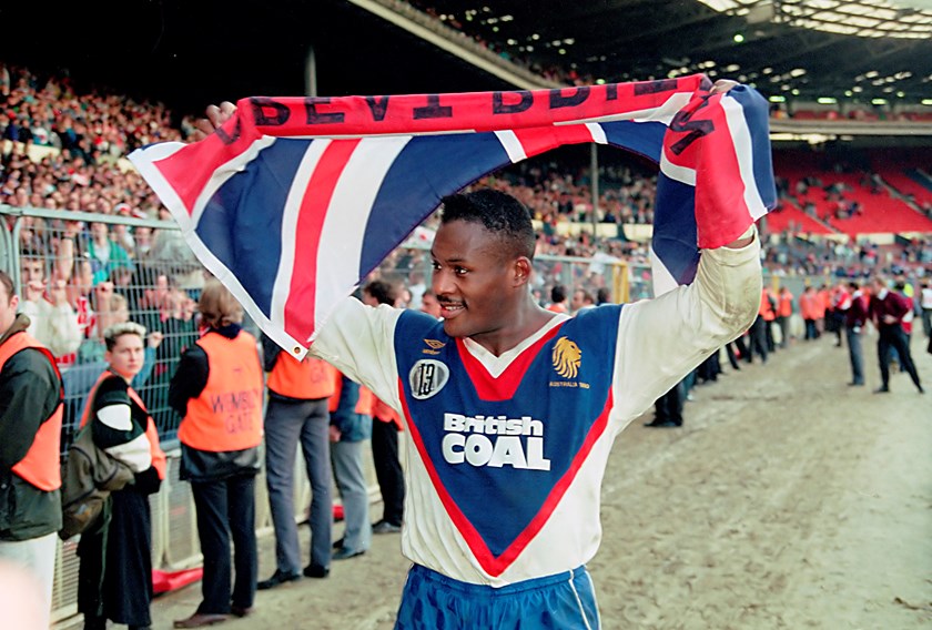 The legendary Ellery Hanley after a Test for Great Britain in 1990.