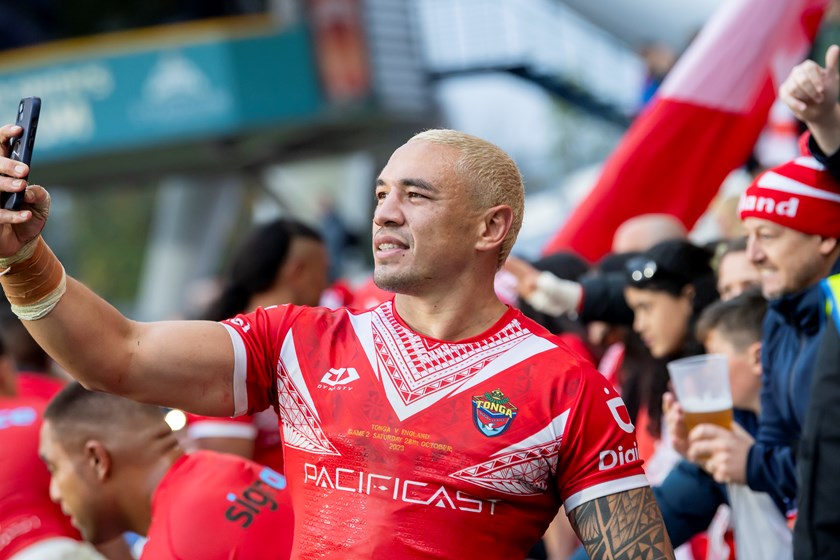 Tyson Frizell played for Tonga in 2023.