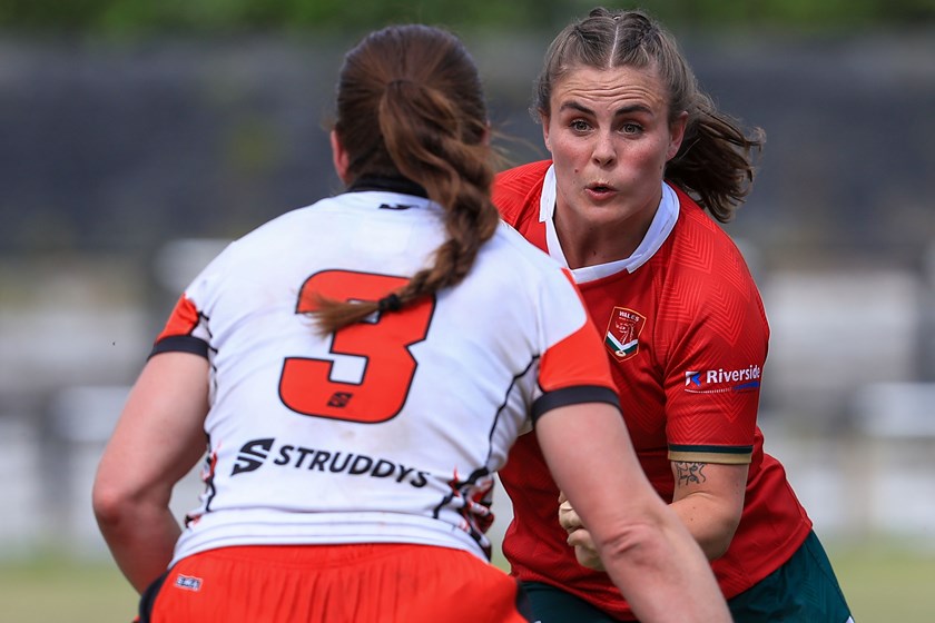 York Valkyrie centre Agnes Wood in action for Wales.