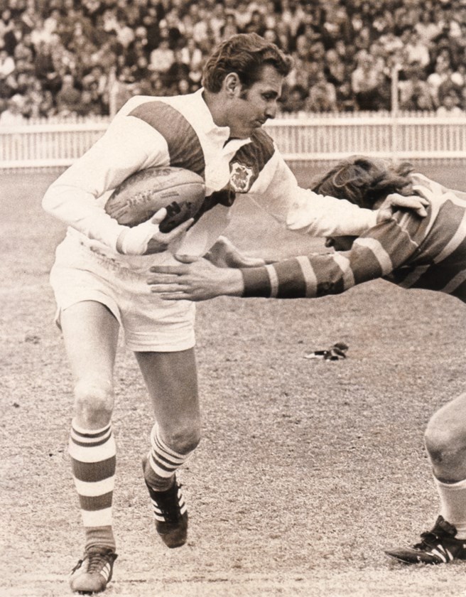 Langlands looks to beat a Parramatta defender during a match at the SCG.