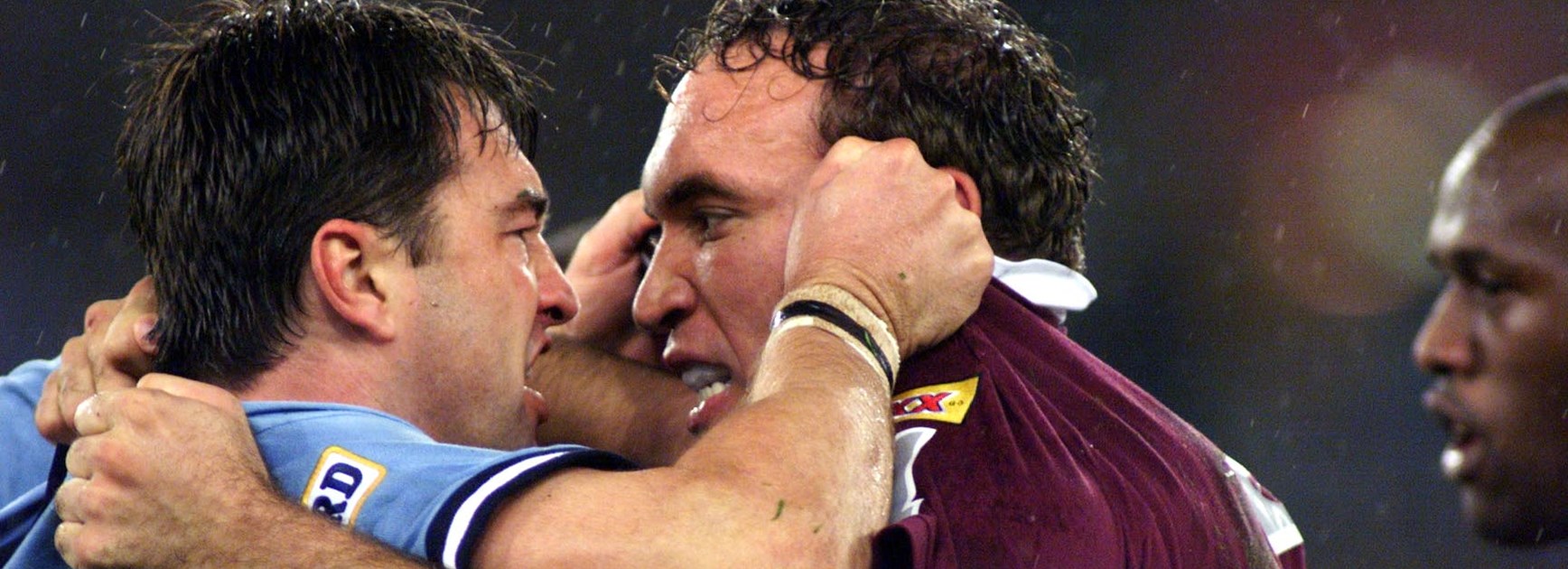Terry Hill and Gorden Tallis in the 1999 Origin series.