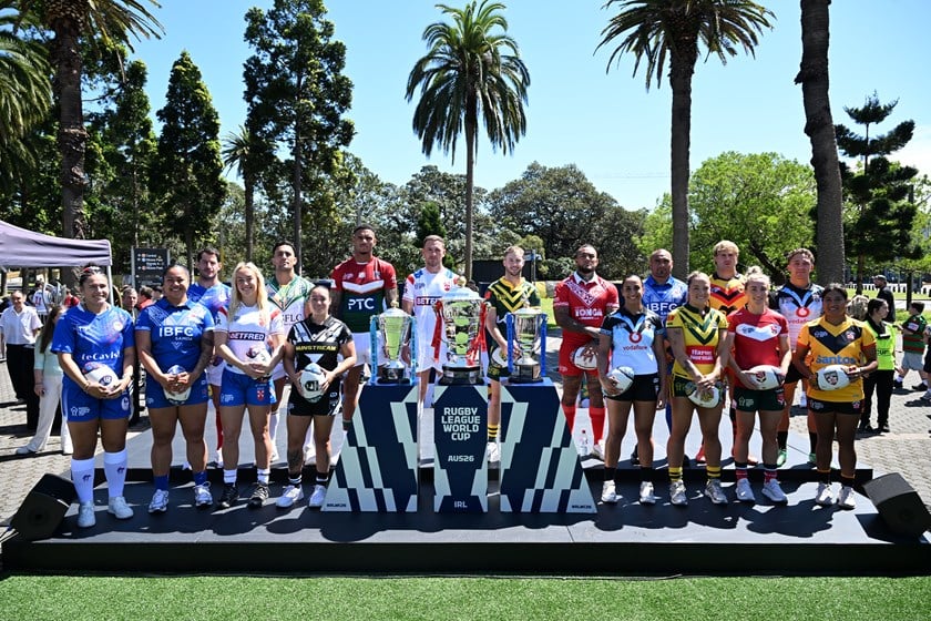 Representatives of the 18 teams competing in the Men's and Women's Rugby League World Cups assembled on Saturday. 