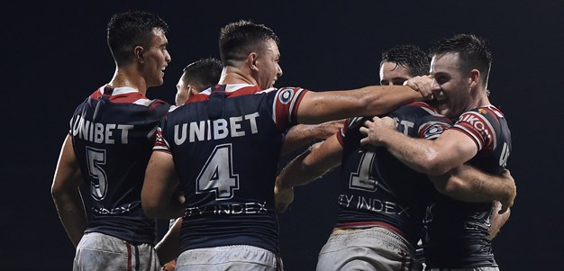 Teddy hat-trick puts Roosters back in winner's circle against Titans