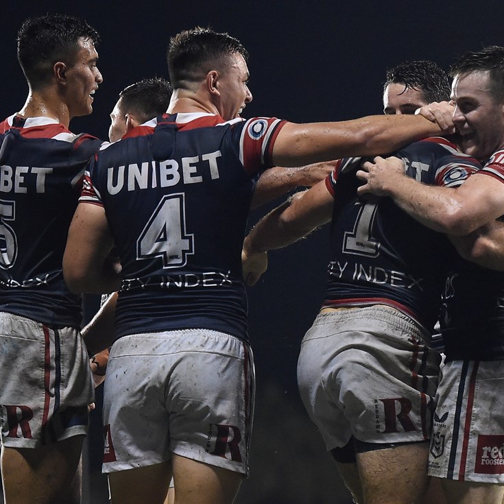 Teddy hat-trick puts Roosters back in winner's circle against Titans