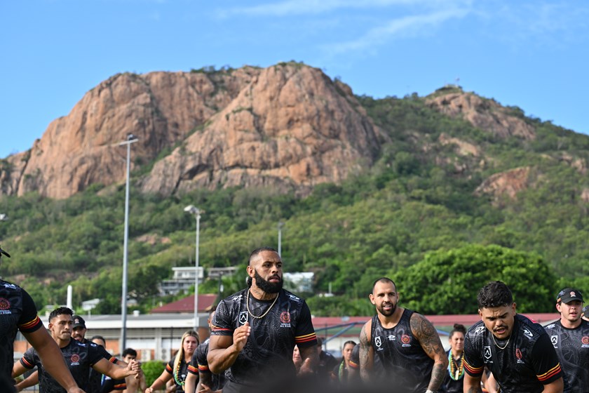 Josh Addo-Carr at the Welcome Ceremony in Townsville.