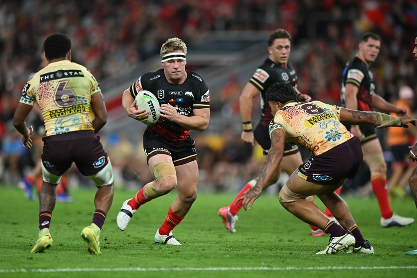 Max Plath in action for the Dolphins against the Broncos.