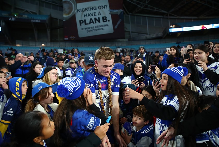Lachlan Galvin was mobbed by fans after a successful club debut on King's Birthday last year.