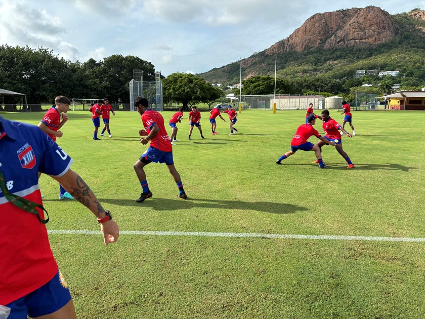 The Pacifique Treize squad training in Townsville.