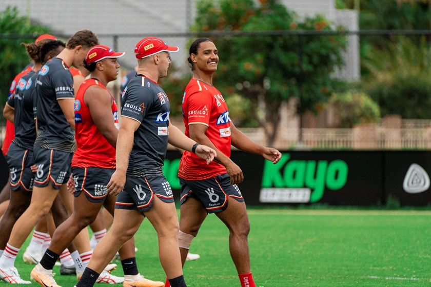 Norths Devils player Gerome Burns takes part in NRL pre-season training with the Dolphins.