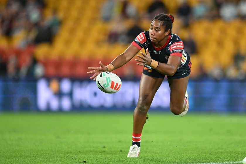 Taina Naividi in action against the Broncos in Round 7.
