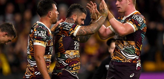 Late Broncos try holds off Knights in Suncorp thriller
