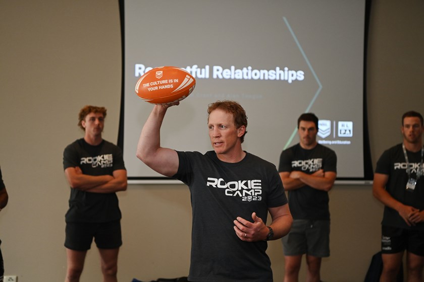 Former Canberra Raider Alan Tongue led a workshop called Respectful Relationships.