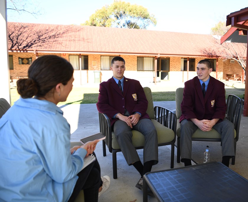 St Gregory's boarders Jed Reardon (left) and James Croker (right) talk to NRL.com.