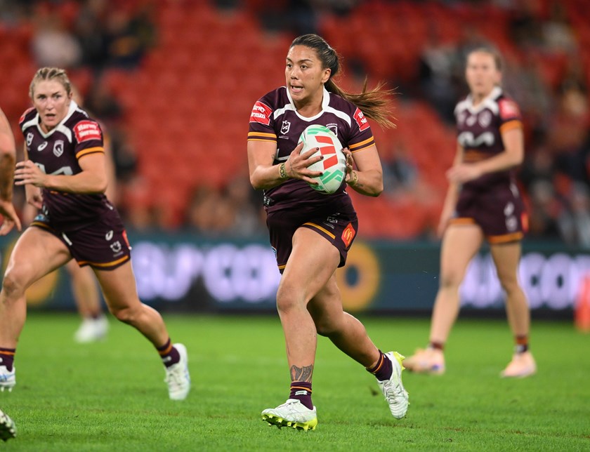 Shannon Mato with the ball for the Broncos.