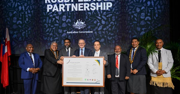 Prime Ministers sign landmark Pacific Rugby League Partnership
