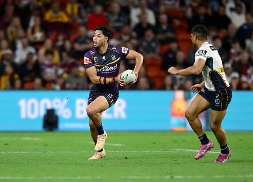 Siulagi Tuimalatu-Brown with the ball against the Broncos.