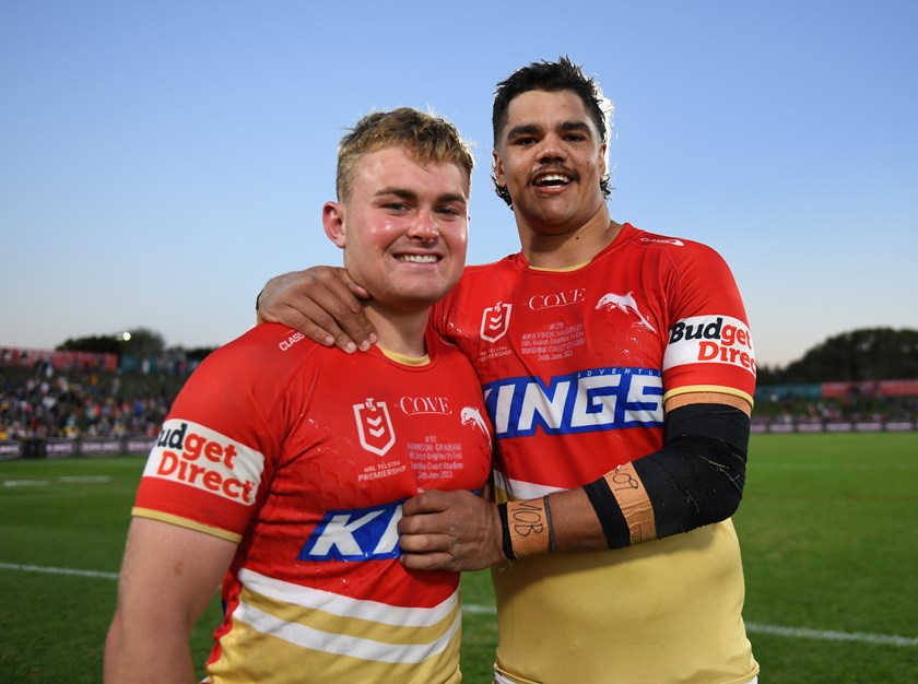 Harrison Graham and Brayden McGrady made there NRL debuts with the Dolphins in 2023. 