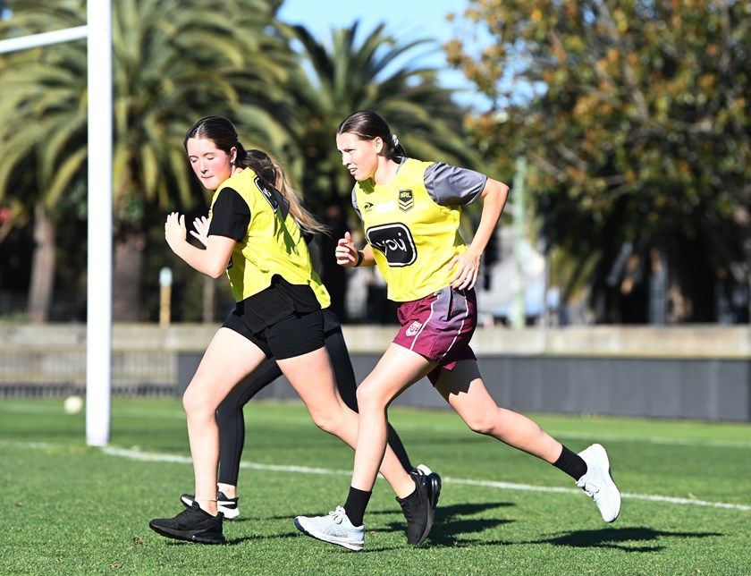 Queensland referee Tori Wilkie (right) at Redfern Oval on Wednesday