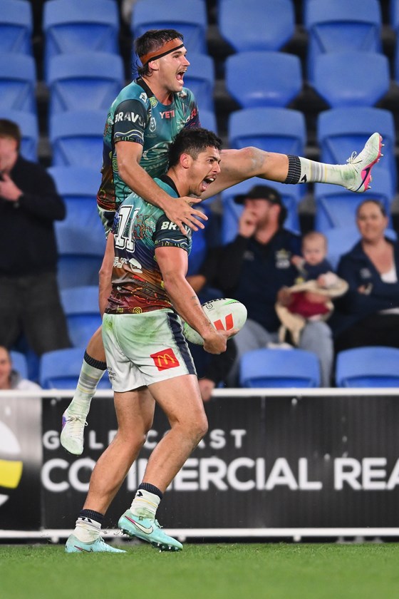 Tom Chester celebrates with Heilum Luki.