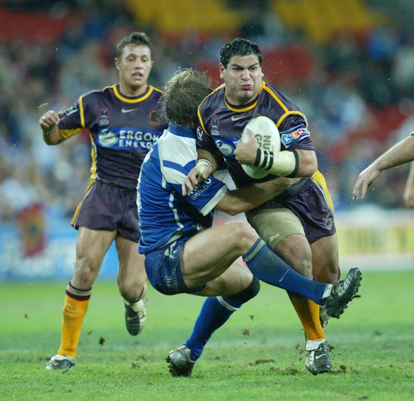 Carl Webb in action for the Broncos.