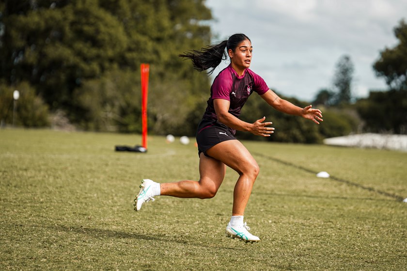 Destiny Mino-Sinapati at Maroons pre-camp training.