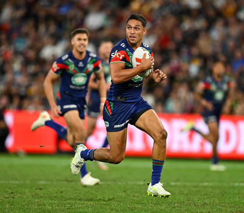 Te Maire Martin streaks away in the game against the Broncos.