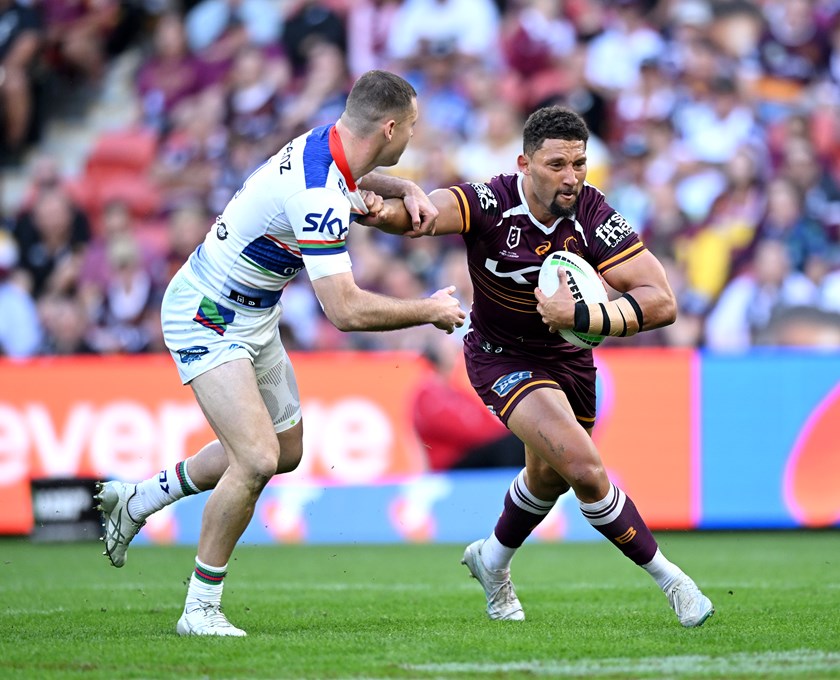 Gehamat Shibasaki in action for Brisbane Broncos.
