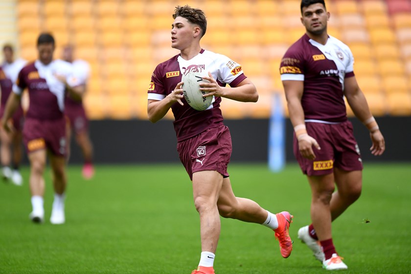 Reece Walsh at Queensland Maroons training in 2021. 