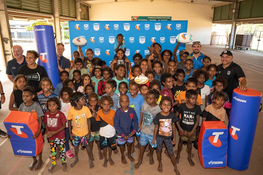 The NRL & NRLW trophies descend on Aurukun as the NRL Telstra Footy Country Tour begins in Far North Queensland