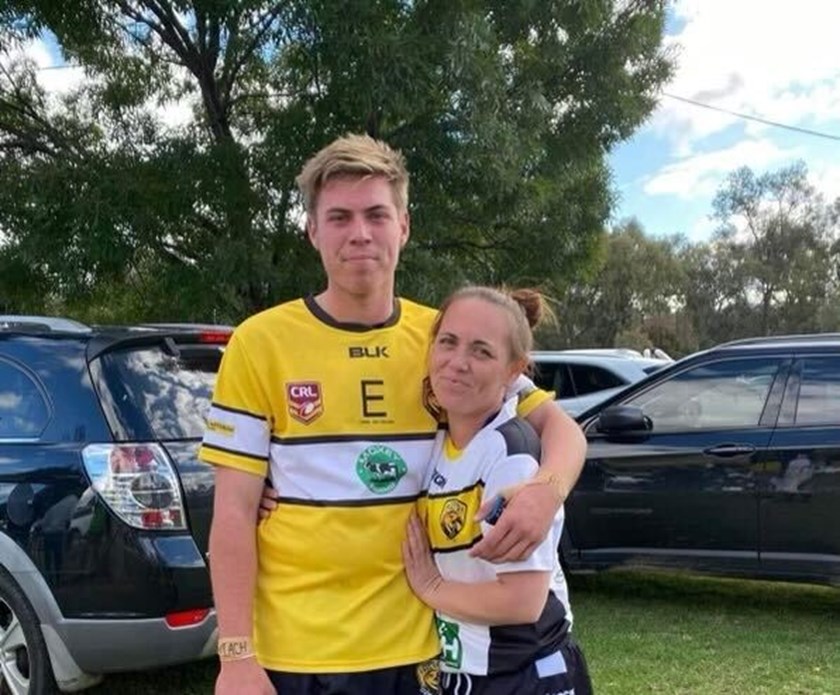 Casey Jones and her son Ky who plays in the Under 18's competition.