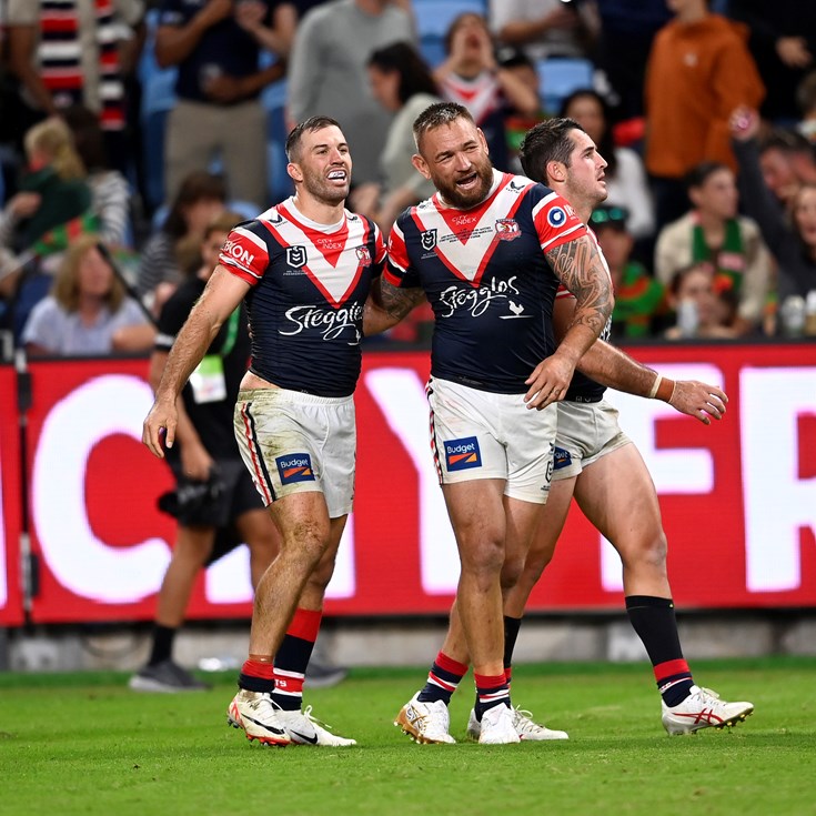 Roosters stun Rabbitohs as JWH celebrates 300 in style