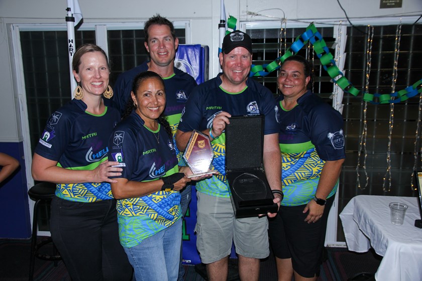  Zenadth Kes Junior Rugby League receiving their NRL Community Club of the Year award on Thursday Island, QLD
