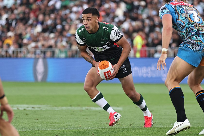 Trent Toelau playing for the Māori All Stars earlier this year.