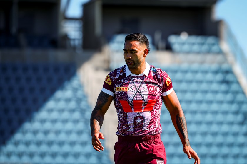 Briton Nikora during Queensland training.