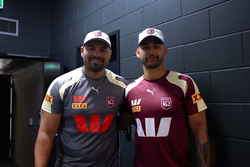 Ben Te'o and Briton Nikora in Queensland Maroons camp.