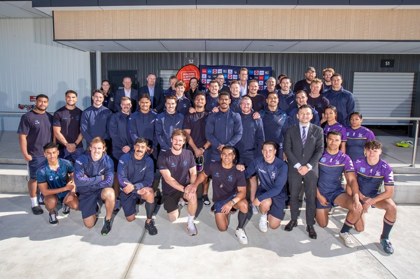 The Melbourne Storm at the opening of their new facility.