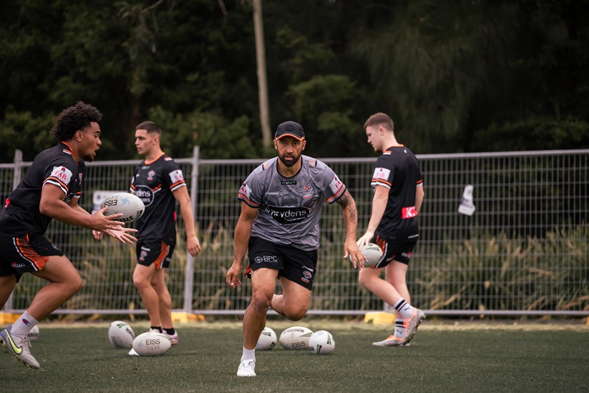 Benji Marshall during Wests Tigers pre-season training.