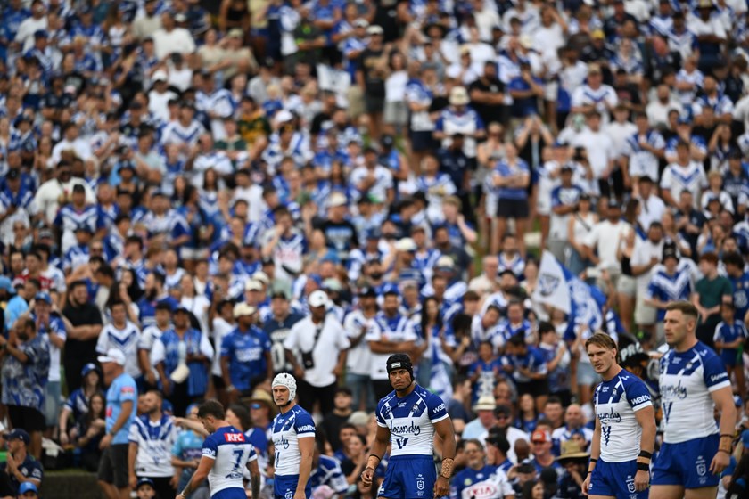 A packed crowd has jammed into Belmore Sports Ground for Sunday evening's clash.