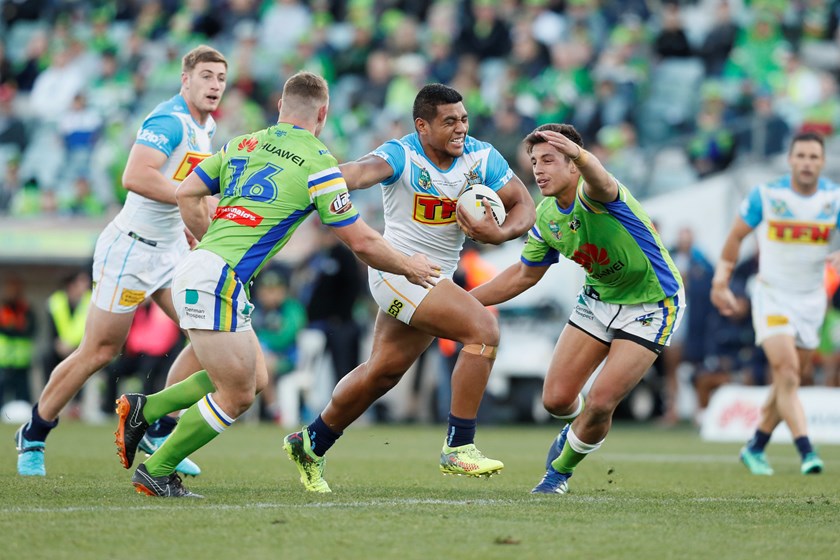 Moe Fotuaika makes his NRL debut in Round 9, 2018 against the Raiders.