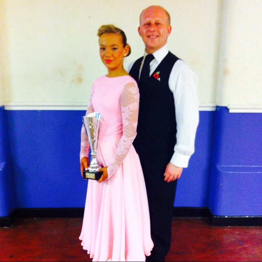 Dodd has a background in professional ballroom dancing.
