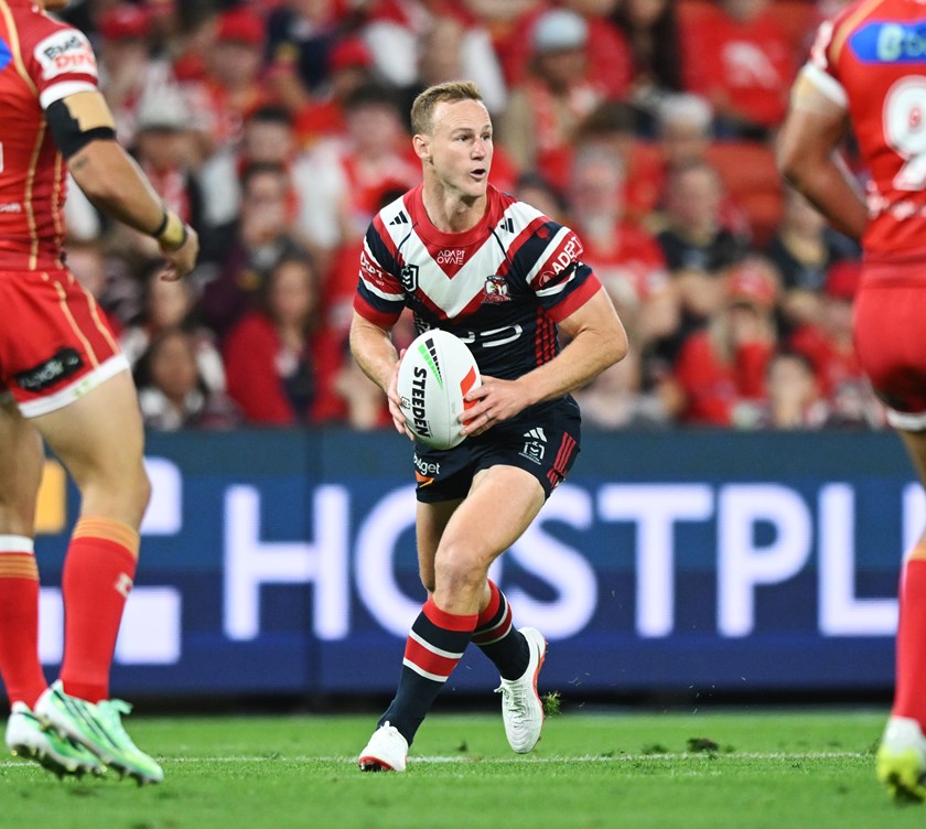 Daly Cherry-Evans in action for the Roosters in their preliminary final win over the Dolphins.