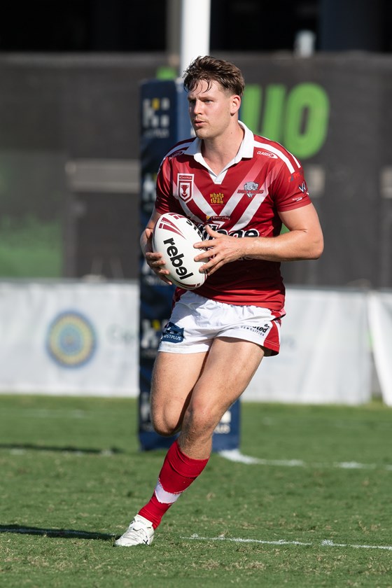 Riley Price playing for Redcliffe Dolphins earlier this year, another club he now shares with uncle Brent Tate.