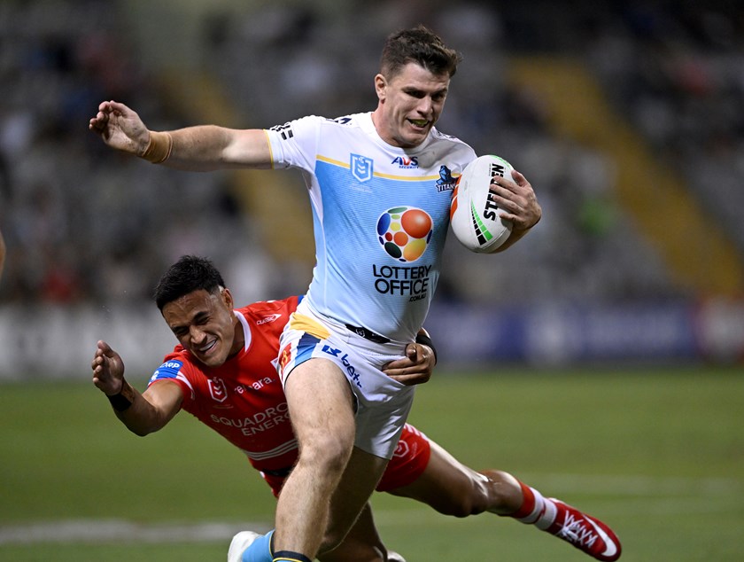 Beau Fermor played in the centres for the Titans against the Dragons.