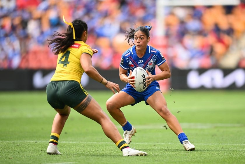 Destiny Mino-Sinapati in action against Australia during the Pacific Championships.