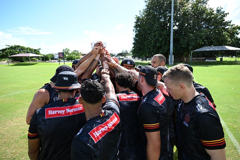 Kyle Laybutt at Indigenous All Stars training. 