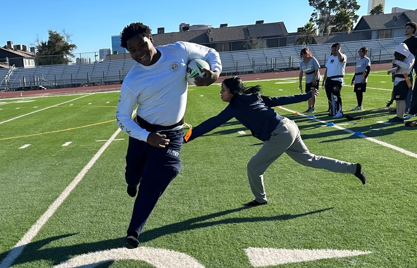Boys and girls of all abilities had the chance to try rugby league for the first time. 