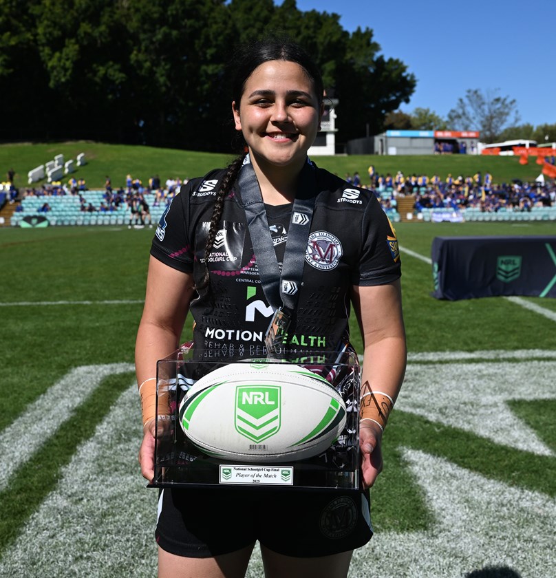 Lili Lewis was named player of the match after guiding Marsden State High School to victory in Thursday's National Schoolgirl Cup final.