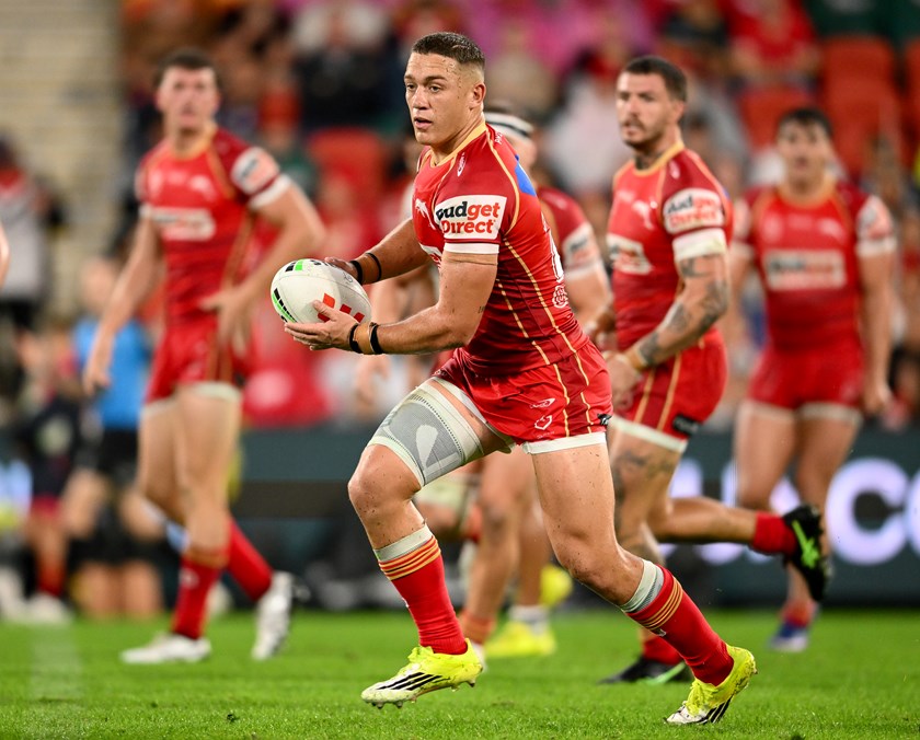 Kurt Donoghoe in action against the Rabbitohs at Magic Round.
