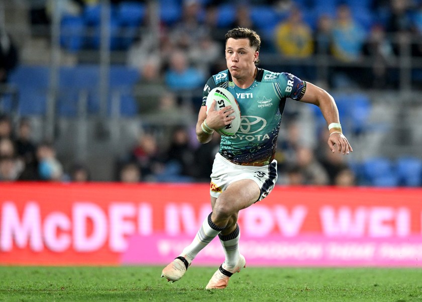 Scott Drinkwater with the ball for the Cowboys in their win over the Titans.